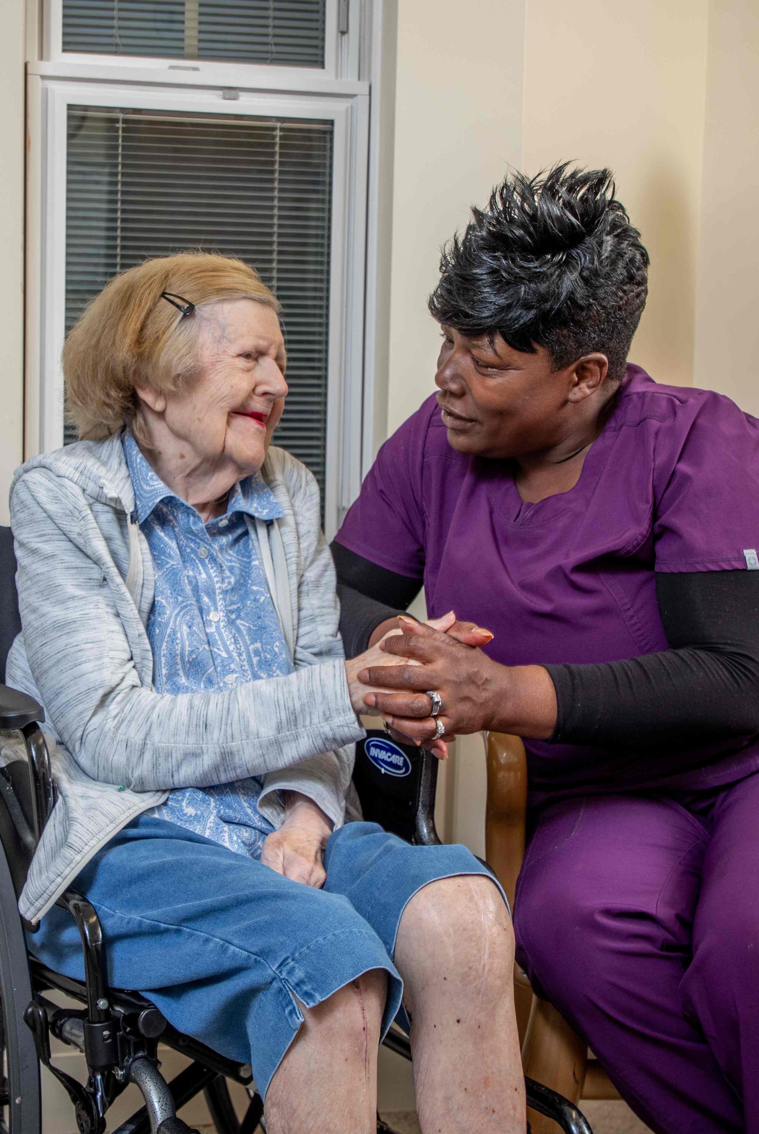 caregiver with female senior