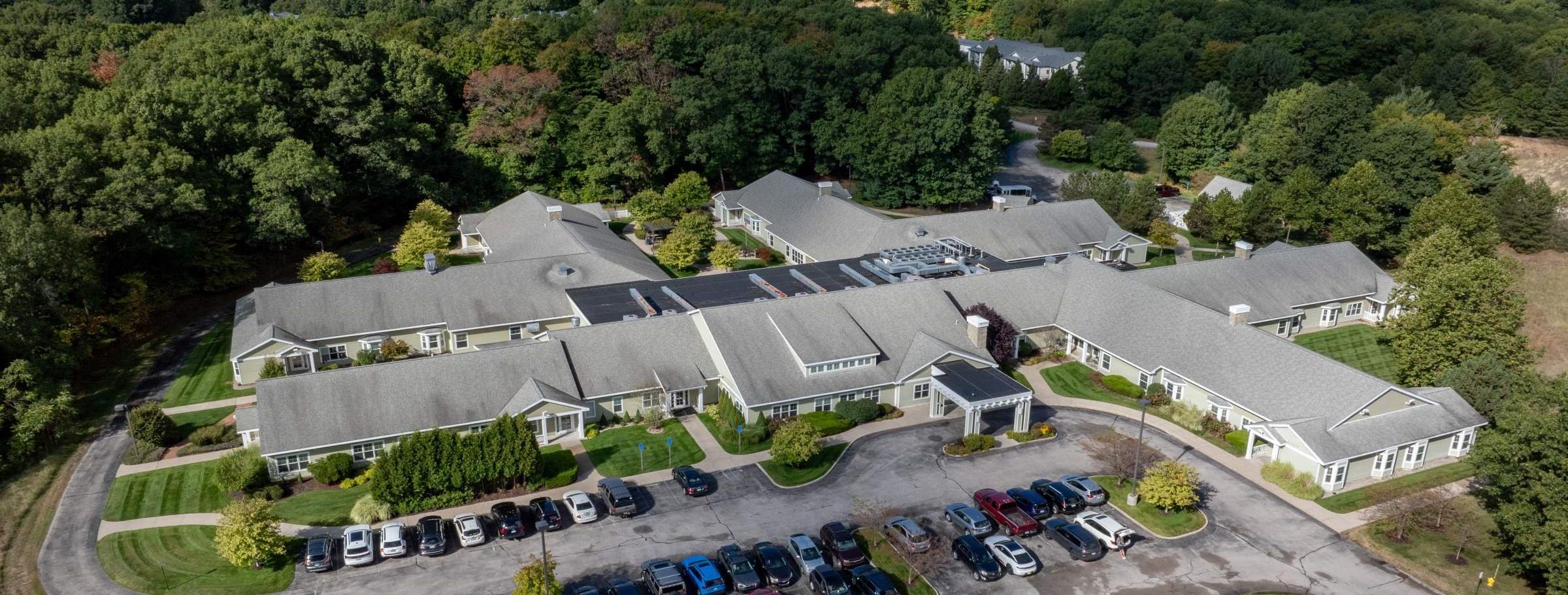aerial view of Heartwood Lodge
