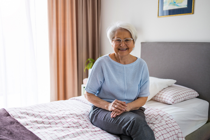 woman on bed