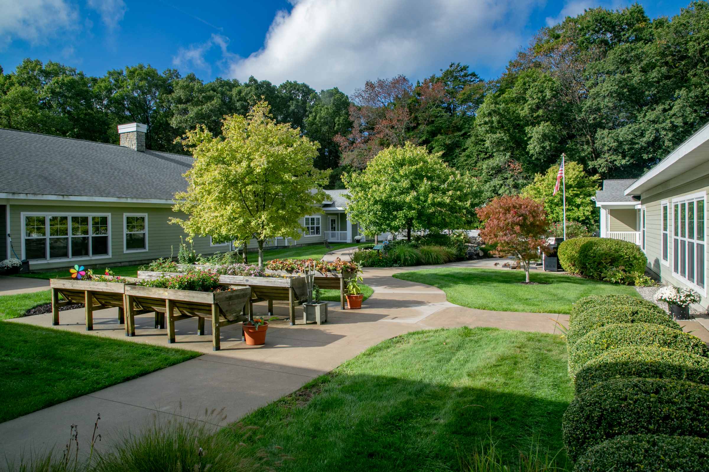 Heartwood Lodge courtyard