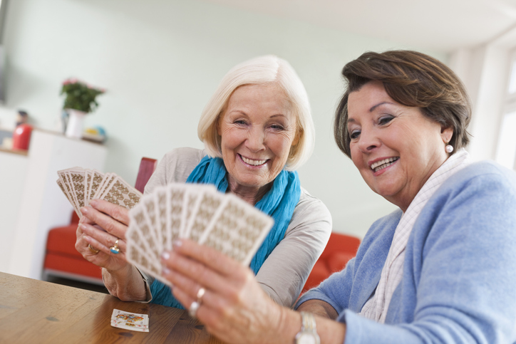 women playing cards