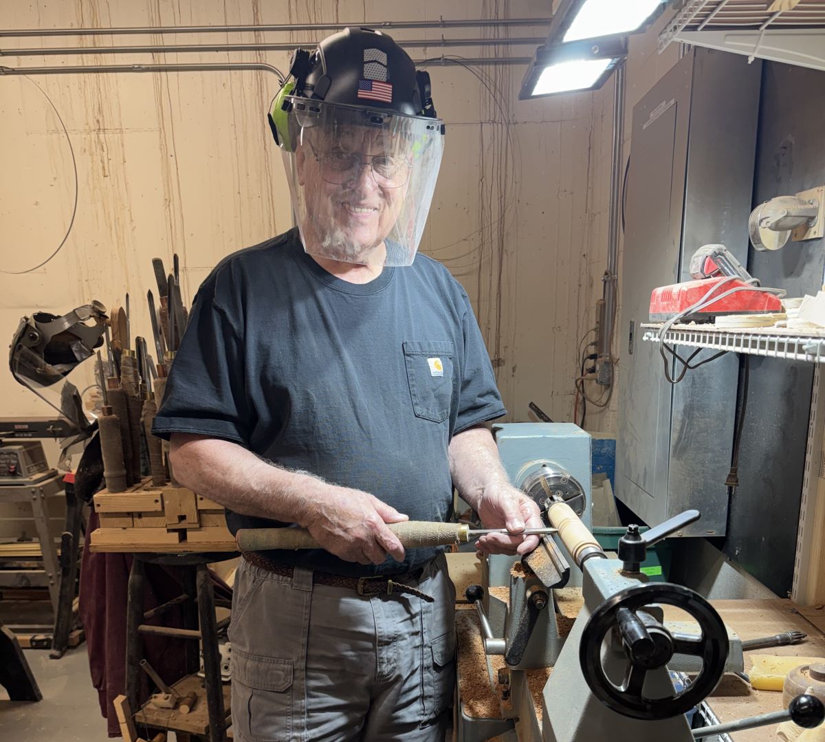 John in woodworking shop