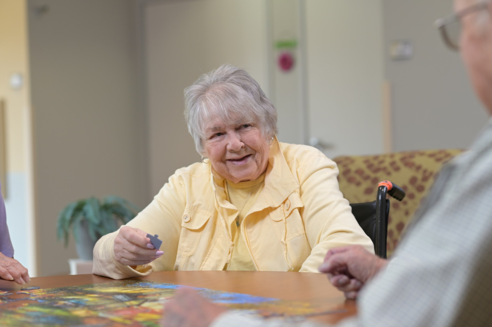 elderly woman smiling